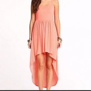 Bright Coral Hi-Low Dress